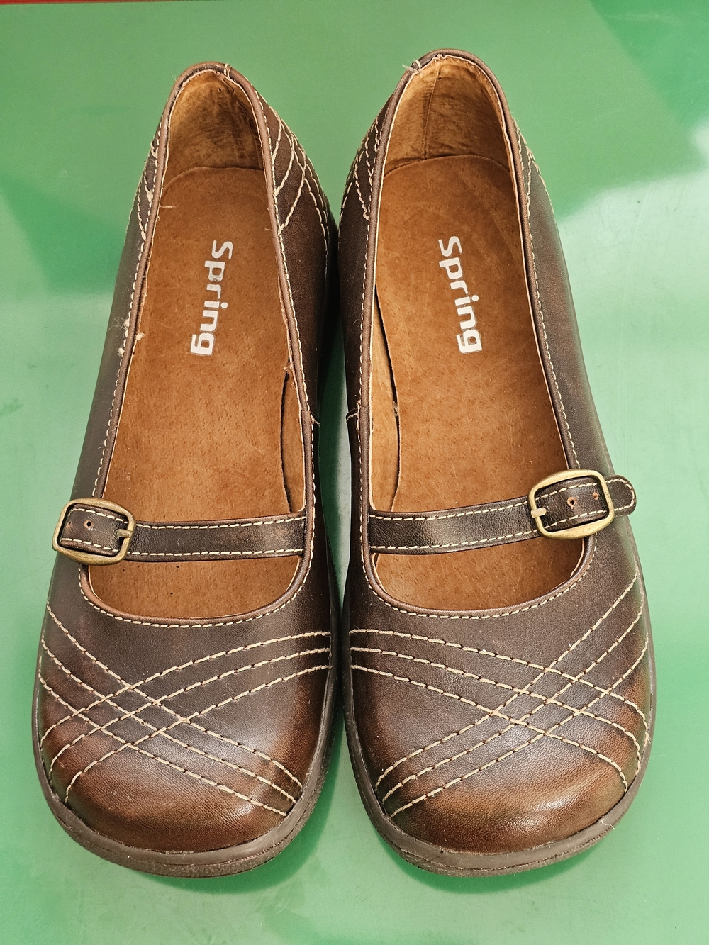 ❗️ SPRING Women's Brown Leather Mary Jane Flats - NEW no BOX ❗️
